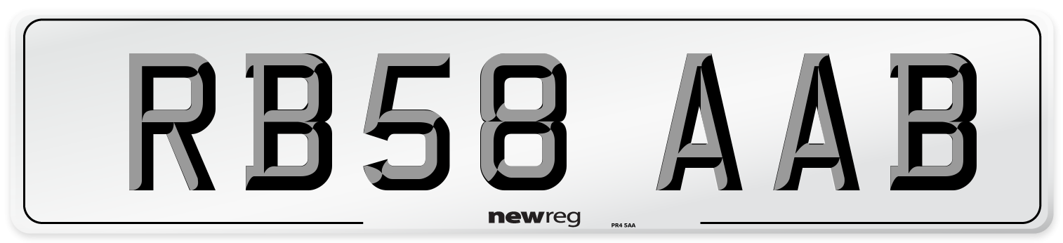 RB58 AAB Number Plate from New Reg